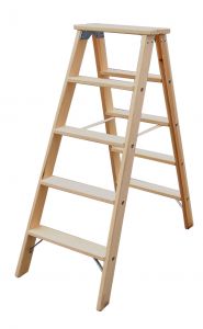 Купить двустороннюю лестницу из дерева, со ступенями, 2 х 6 ступеней